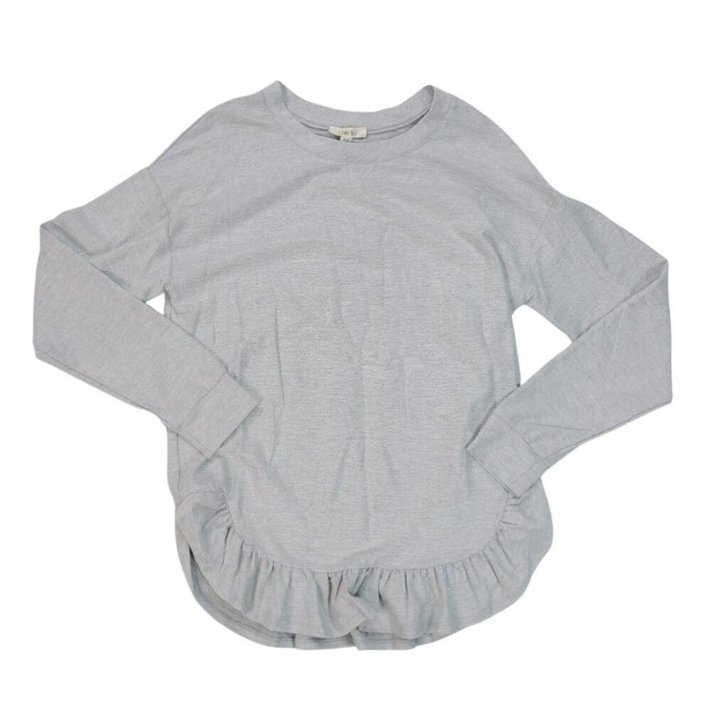 Nwt Como blu silver metallic ruffle knit thin sweater Size small